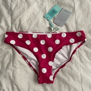 Sea Level Pink and White Polka Dot Swim Bikini Bottom
